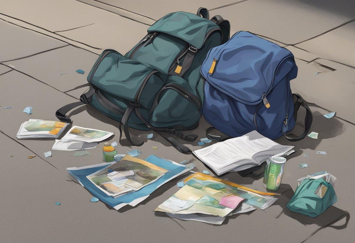 Keisha's backpack lay abandoned on the sidewalk, its contents scattered. A torn photograph of her family fluttered in the wind