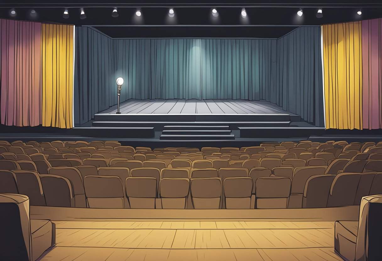 Daniel Tosh's disappearance: Empty stage, abandoned microphone, dim spotlight